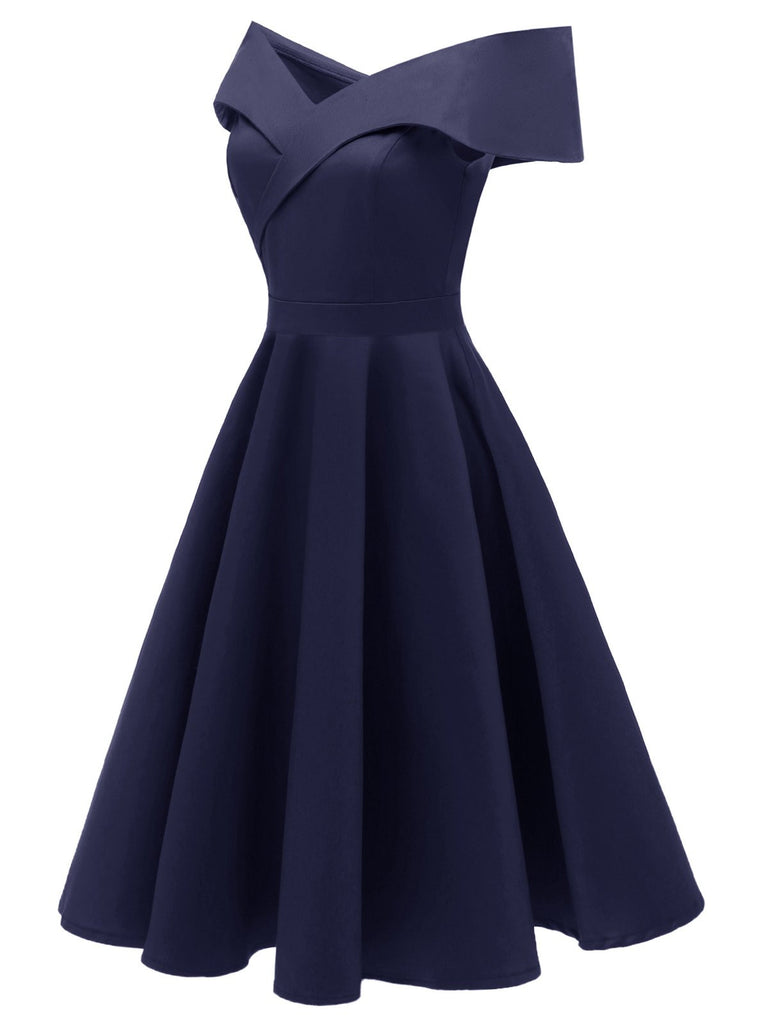 1950s Off Shoulder Swing Dress: timeless style reimagined