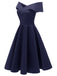 1950s Off Shoulder Swing Dress: timeless style reimagined