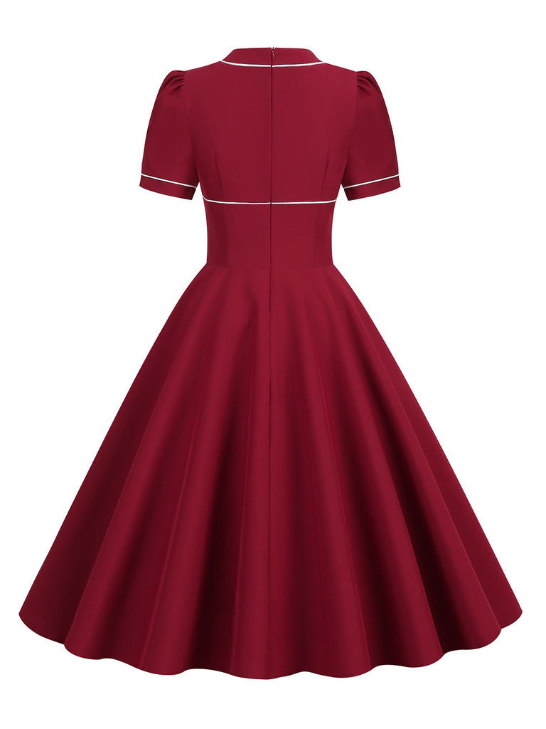1950s Patchwork Button Swing Vintage Dress — vintage elegance for the modern woman