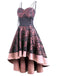 1950s Patchwork High Low Hem Strap Dress, classic 1950s style elegant retro fashion - Image 2