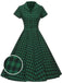 1950s Plaid Button Swing Dress, classic 1950s style elegant retro fashion - Image 1