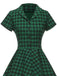 1950s Plaid Button Swing Dress, classic 1950s style elegant retro fashion - Image 4