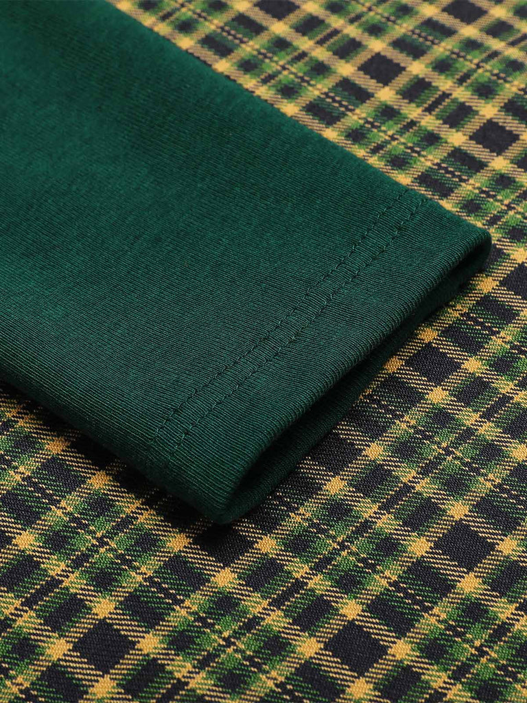 Dark 1950s Plaid Knitting Dress: timeless style reimagined