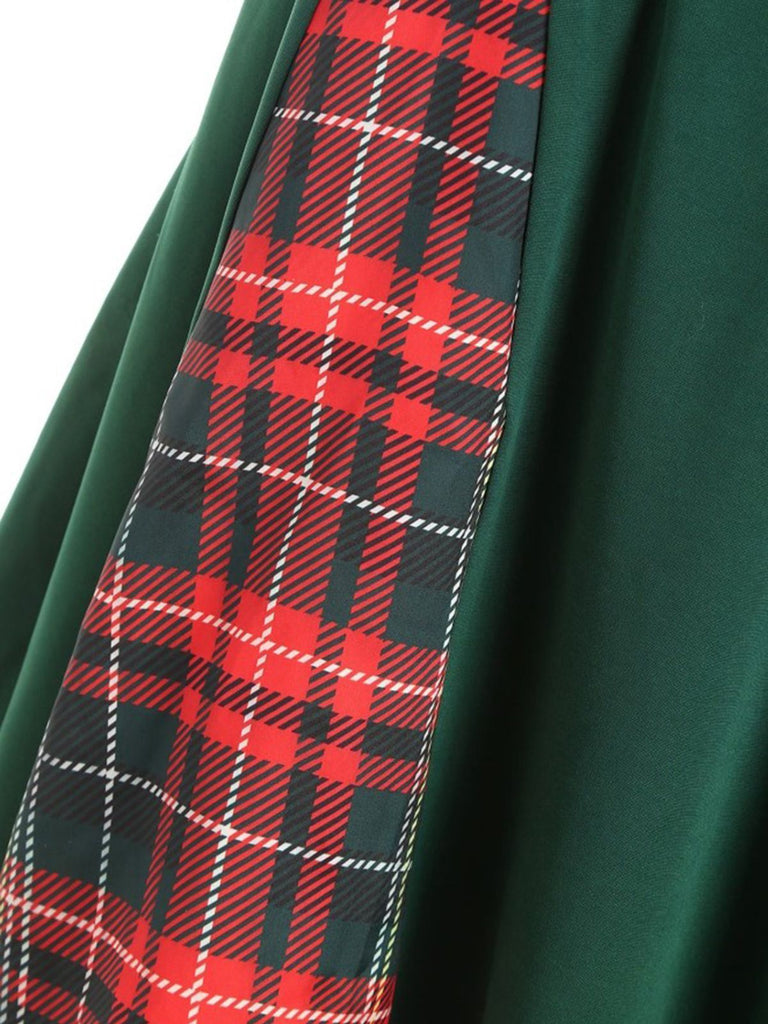 1950s Plaid Patchwork Bow Swing Dress: timeless style reimagined