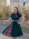 1950s Plaid Patchwork Bow Swing Dress: timeless style reimagined
