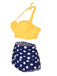 1950s Polka Dot Halter Pleated Bikini, classic 1950s style summer beach collection - Image 5