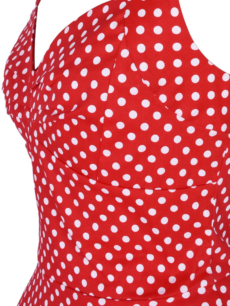 1950s Polka Dot Halter Swing Dress: timeless style reimagined