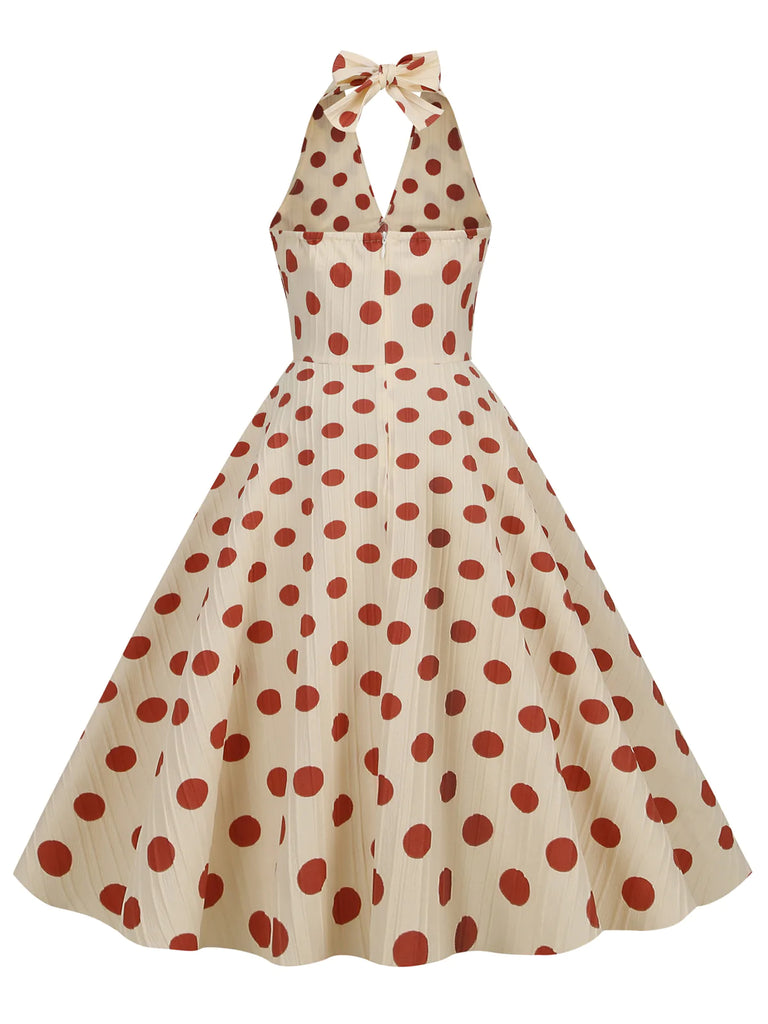 1950s Polka Dot Halter Swing Dress: timeless style reimagined