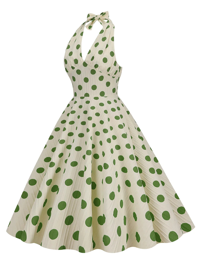 1950s Polka Dot Halter Swing Dress: timeless style reimagined