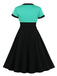 1950s Polka Dot Patchwork Swing Dress — vintage elegance for the modern woman