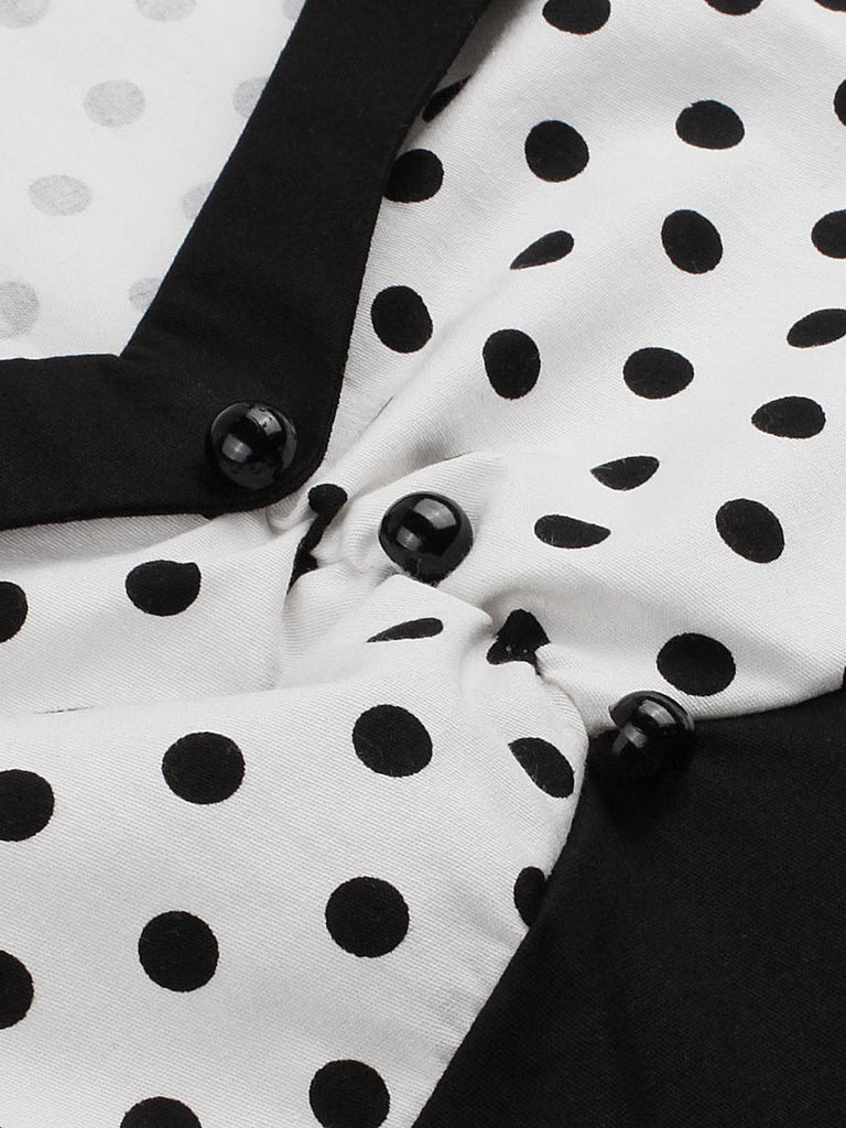 1950s Polka Dot Patchwork Swing Dress: timeless style reimagined