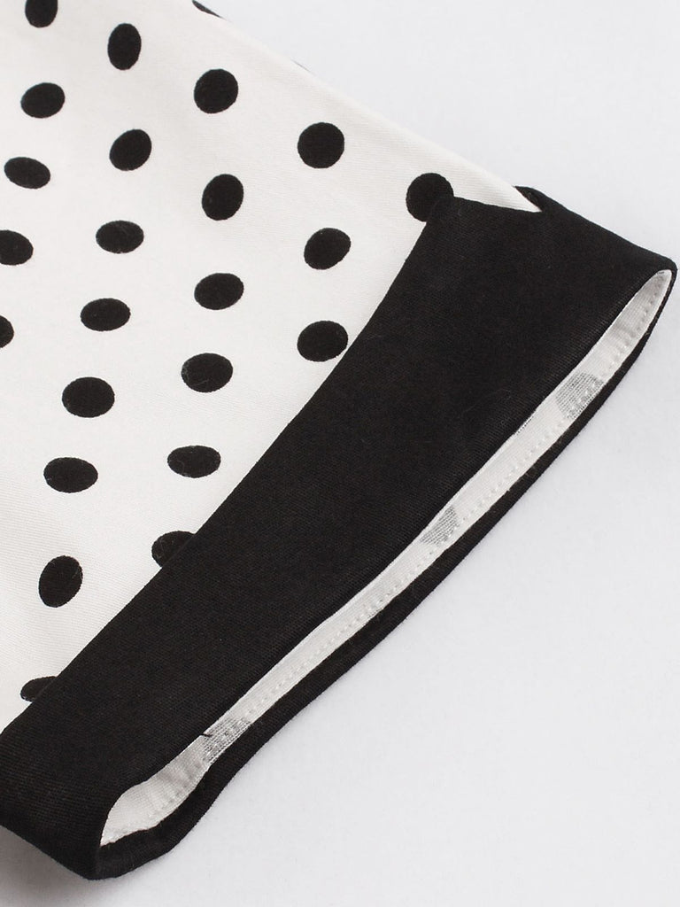 1950s Polka Dot Patchwork Swing Dress — vintage elegance for the modern woman