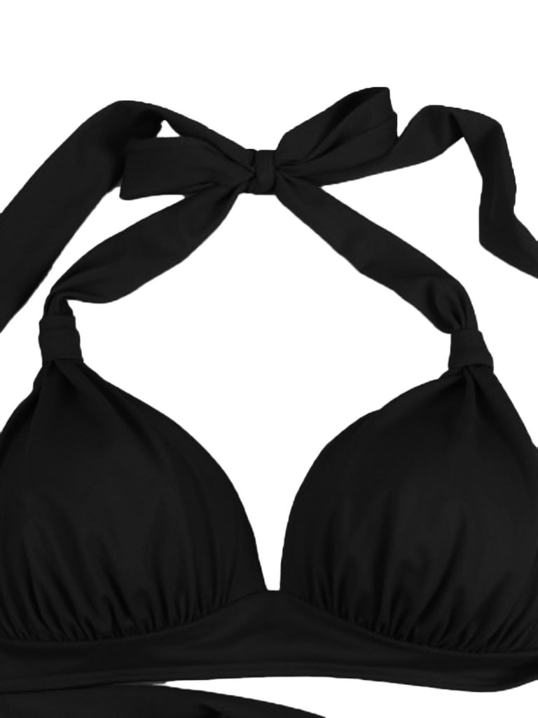 1950s Polka Dot Pleated Halter Bikini — vintage elegance for the modern woman