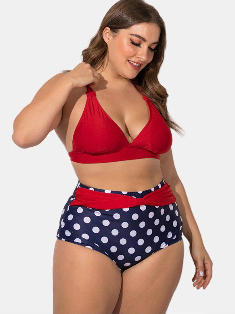 1950s Polka Dot Pleated Halter Bikini — vintage elegance for the modern woman