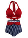 1950s Polka Dot Pleated Halter Bikini — vintage elegance for the modern woman