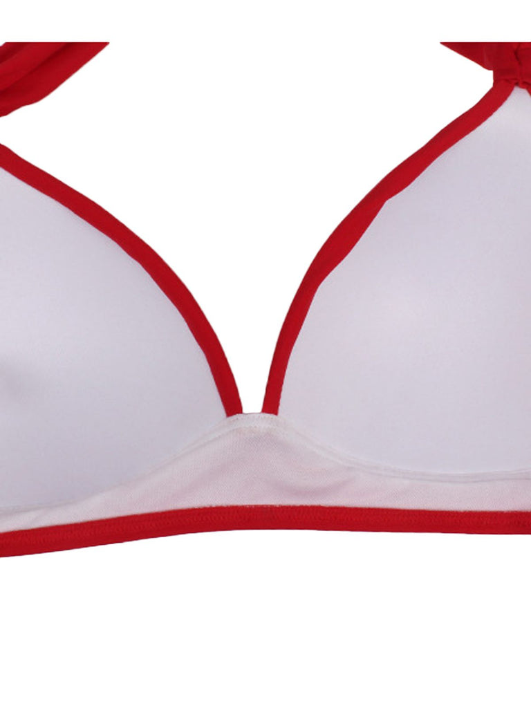 1950s Polka Dot Pleated Halter Bikini: timeless style reimagined