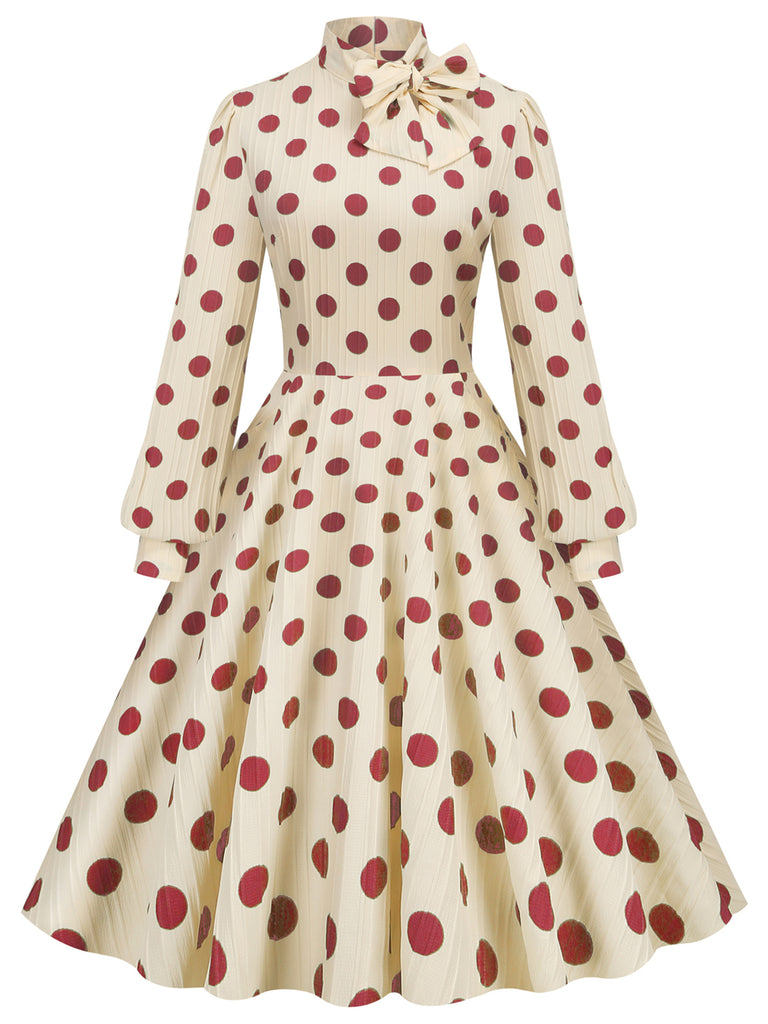 1950s Polka Dots Bowknot Swing Dress — vintage elegance for the modern woman
