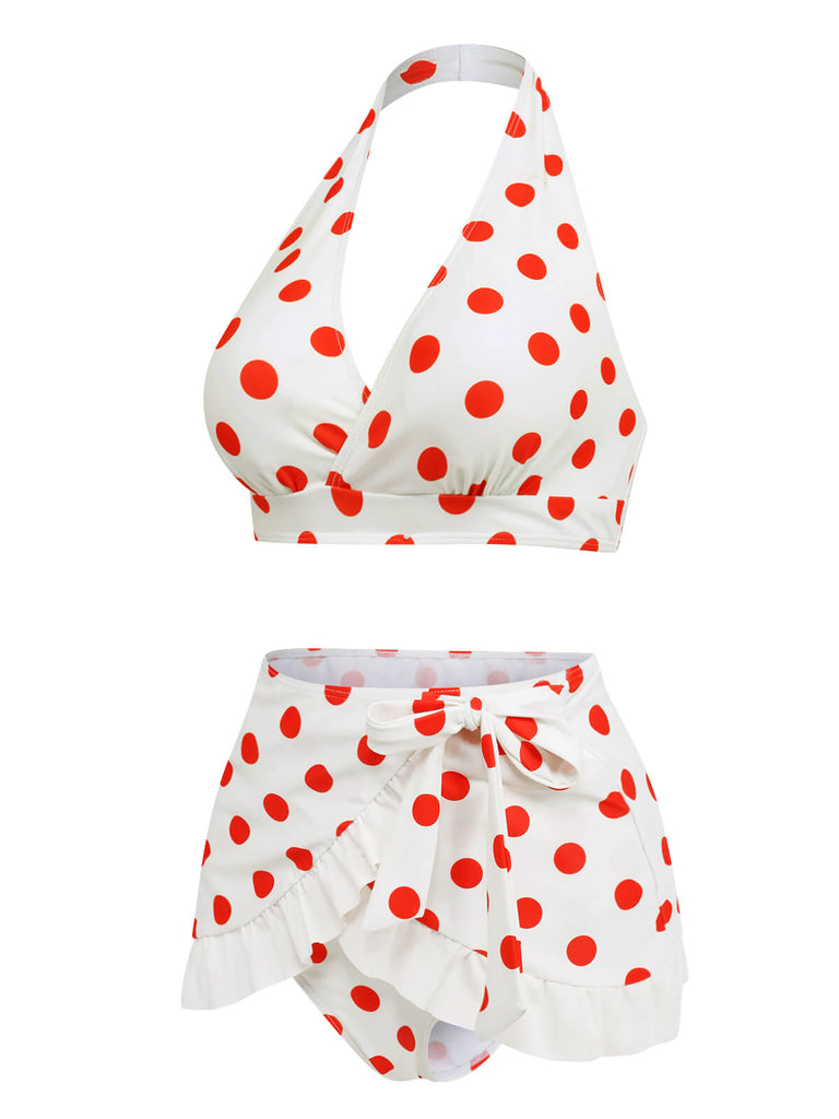 1950s Retro Polka Dots Bikini Set & Apron — vintage elegance for the modern woman
