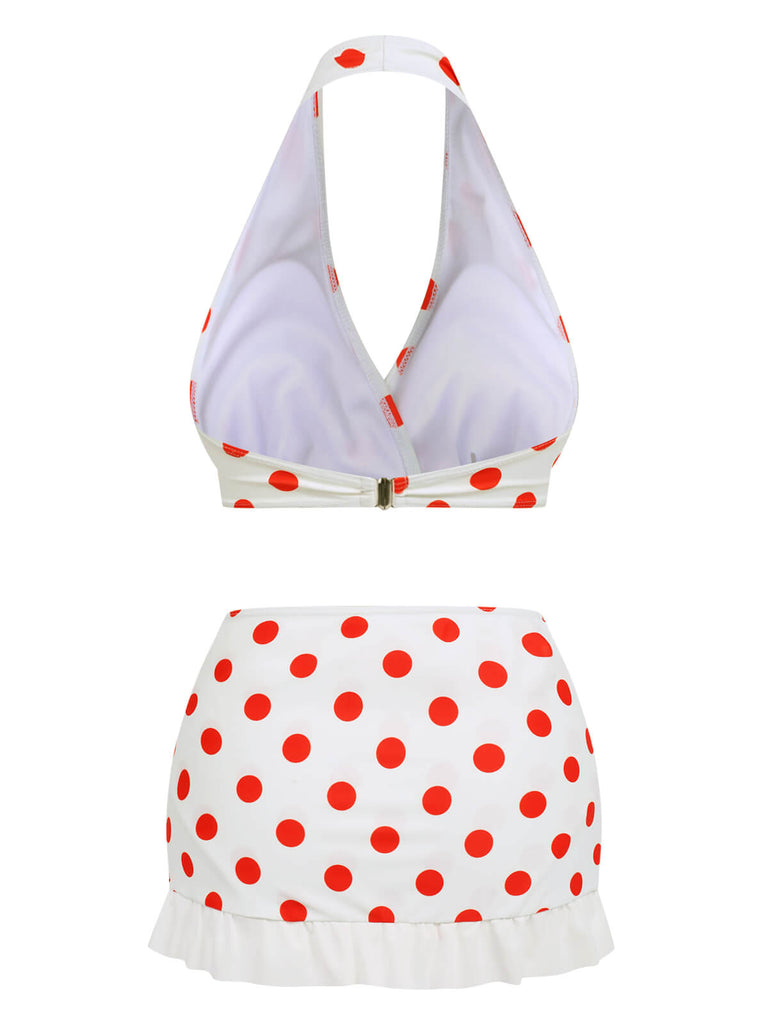 1950s Retro Polka Dots Bikini Set & Apron — vintage elegance for the modern woman