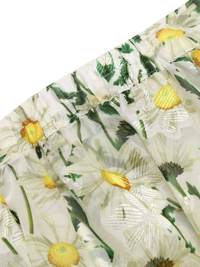 1950s Romper & White Floral Skirt, classic vintage style elegant retro fashion - Image 10