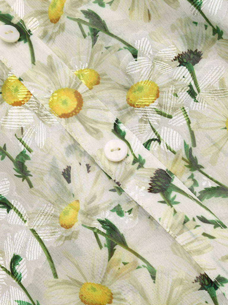 1950s Romper & White Floral Skirt, classic vintage style elegant retro fashion - Image 12