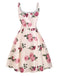 1950s Rose Floral Swing Dress, classic 1950s style elegant retro fashion - Image 2