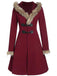 1950s Solid Buckle Fur Trimmed Coat: timeless style reimagined
