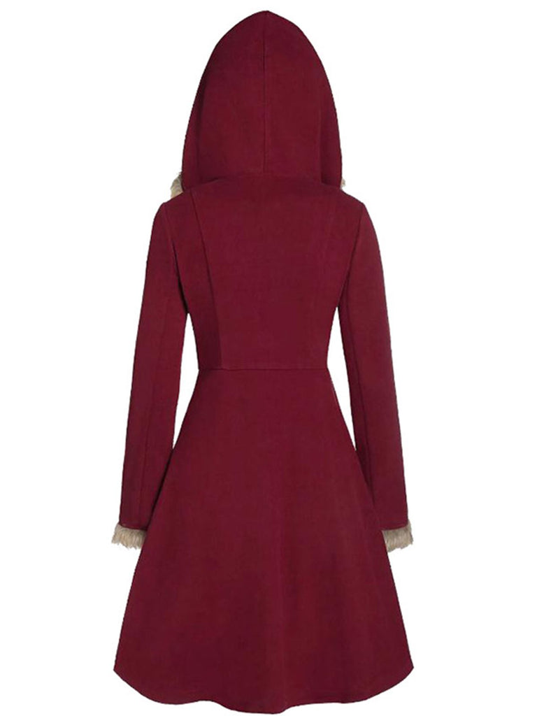 1950s Solid Buckle Fur Trimmed Coat: timeless style reimagined