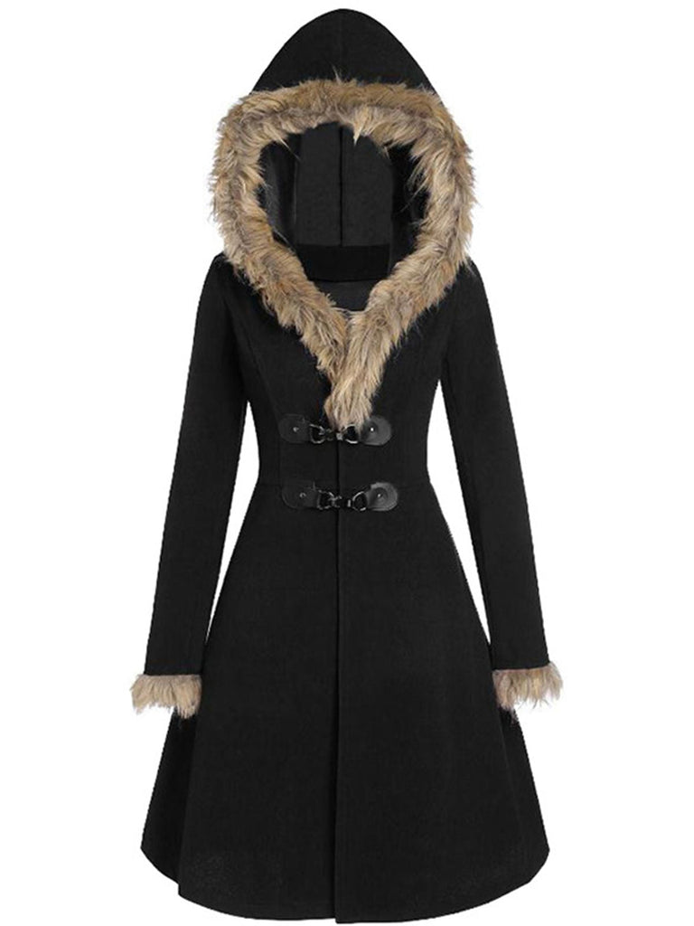 1950s Solid Buckle Fur Trimmed Coat — vintage elegance for the modern woman