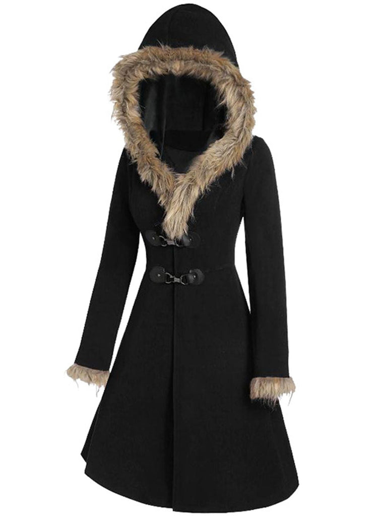 1950s Solid Buckle Fur Trimmed Coat — vintage elegance for the modern woman