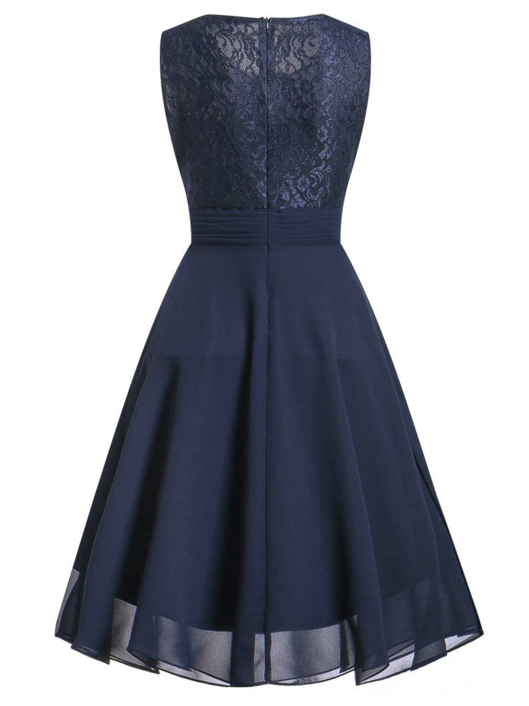 1950s Solid Lace Sleeveless Swing Dress: timeless style reimagined