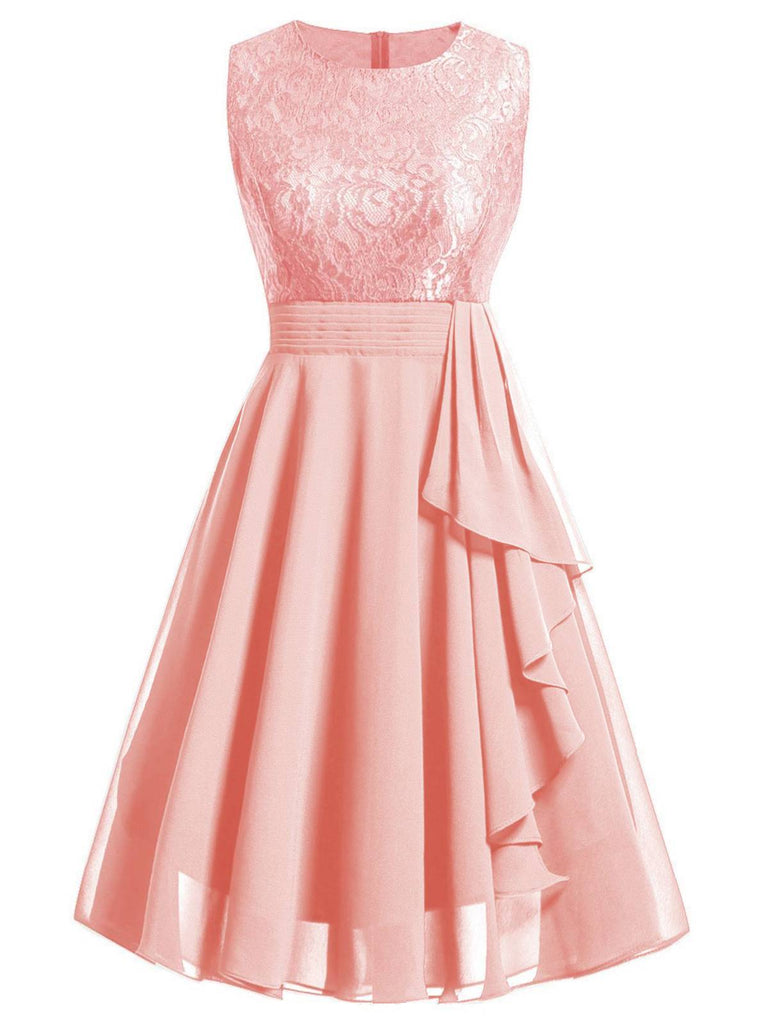 1950s Solid Lace Sleeveless Swing Dress: timeless style reimagined