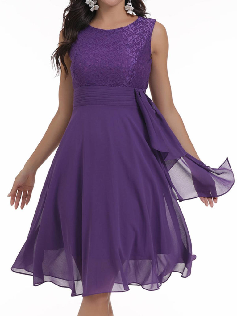 1950s Solid Lace Sleeveless Swing Dress: timeless style reimagined
