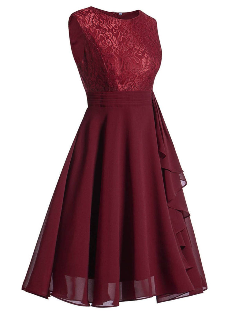 1950s Solid Lace Sleeveless Swing Dress: timeless style reimagined