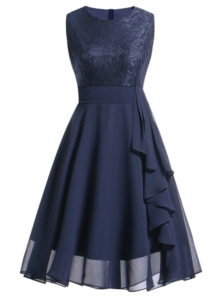 1950s Solid Lace Sleeveless Swing Dress: timeless style reimagined