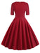 1950s Solid Sweetheart Fold Swing Dress, classic 1950s style elegant retro fashion - Image 15