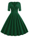 1950s Solid Sweetheart Fold Swing Dress, classic 1950s style elegant retro fashion - Image 1