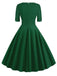 1950s Solid Sweetheart Fold Swing Dress, classic 1950s style elegant retro fashion - Image 3