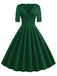 1950s Solid Sweetheart Fold Swing Dress — vintage elegance for the modern woman