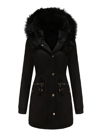 1950s Solid Zipper Fur Trimmed Coat: timeless style reimagined