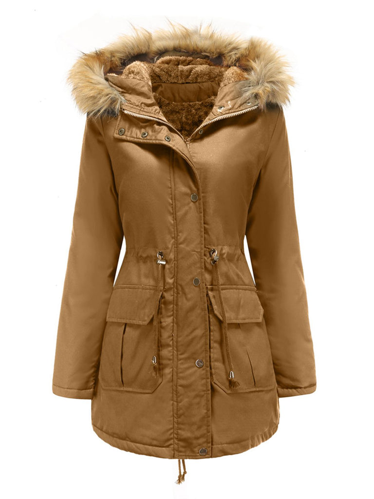 1950s Solid Zipper Fur Trimmed Coat — vintage elegance for the modern woman