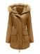 1950s Solid Zipper Fur Trimmed Coat: timeless style reimagined
