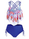 1950s Spaghetti Strap Feather Tankini Set - vintage fashion, retro style