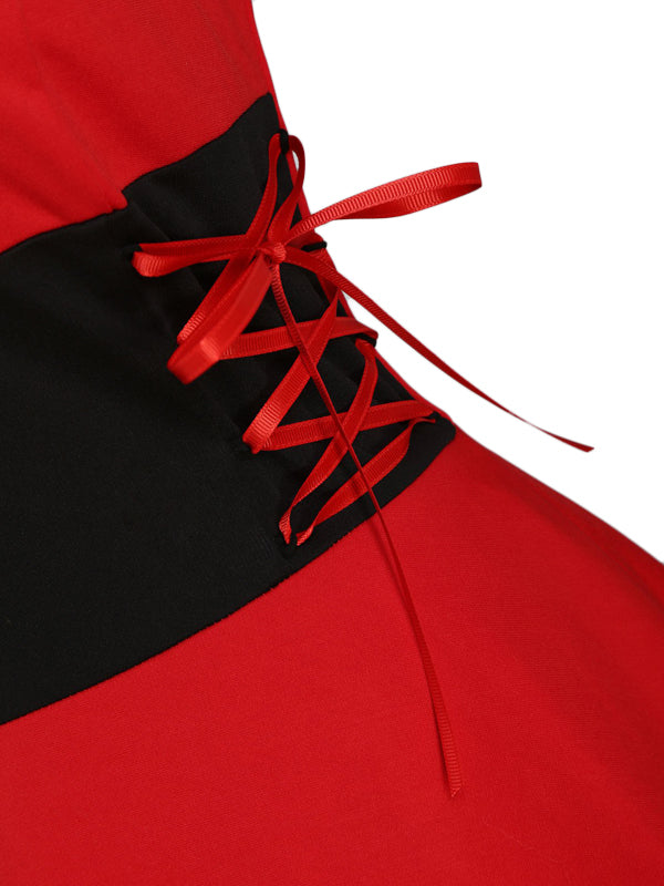1950s Strap Furry Lace Up Dress: timeless style reimagined