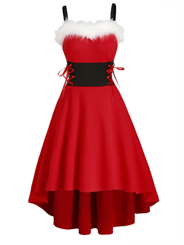 1950s Strap Furry Lace Up Dress: timeless style reimagined