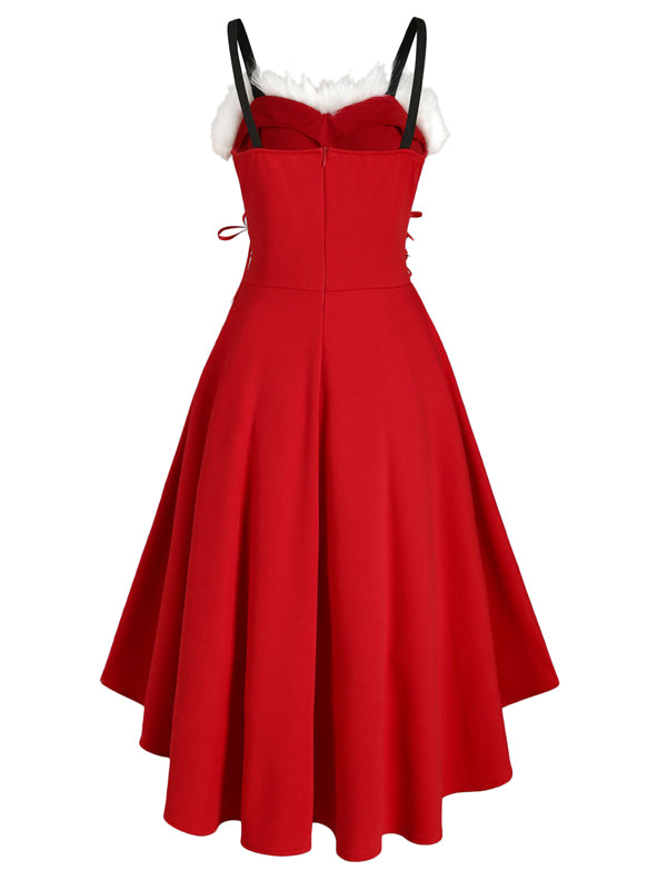 1950s Strap Furry Lace Up Dress: timeless style reimagined