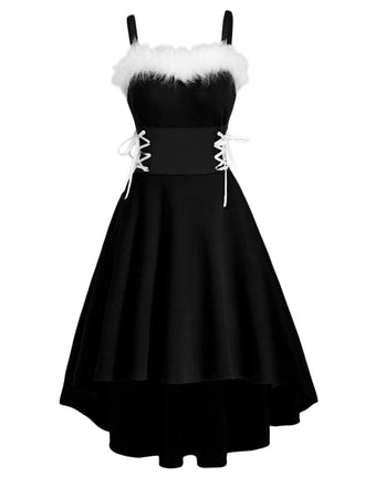 1950s Strap Furry Lace Up Dress: timeless style reimagined