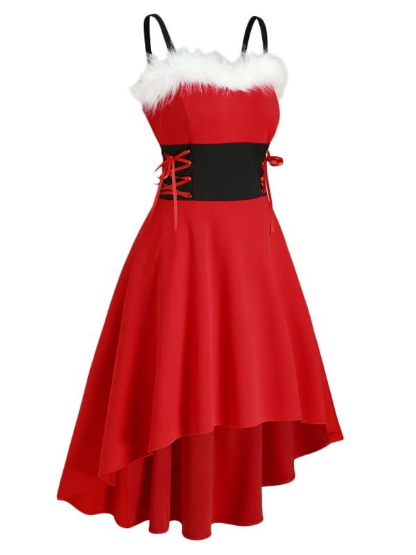 1950s Strap Furry Lace Up Dress: timeless style reimagined