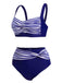 1950s Stripe Twisted Patchwork Strap Swimsuit — vintage elegance for the modern woman