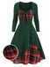 1950s Sweetheart Plaid Patchwork Dress, classic 1950s style elegant retro fashion - Image 16